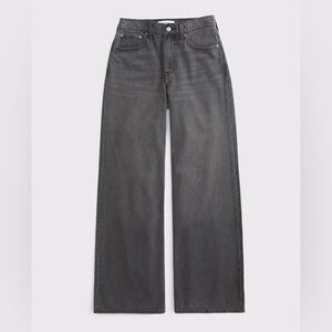 Abercrombie & Fitch Washed Black Curve Love High-Rise Wide Leg Jeans - like new!